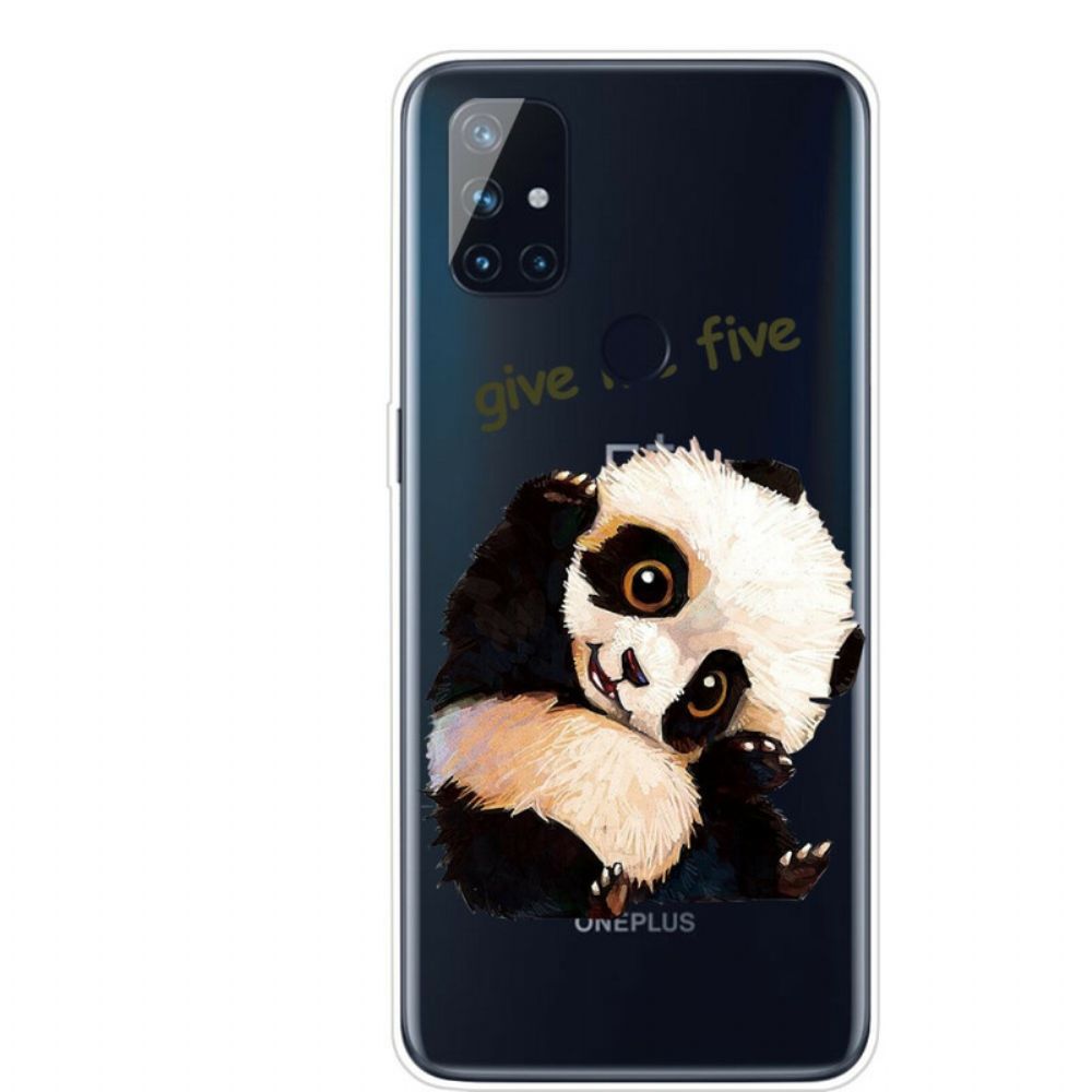 Handyhülle Für OnePlus Nord N10 Transparenter Panda Gib Mir Fünf