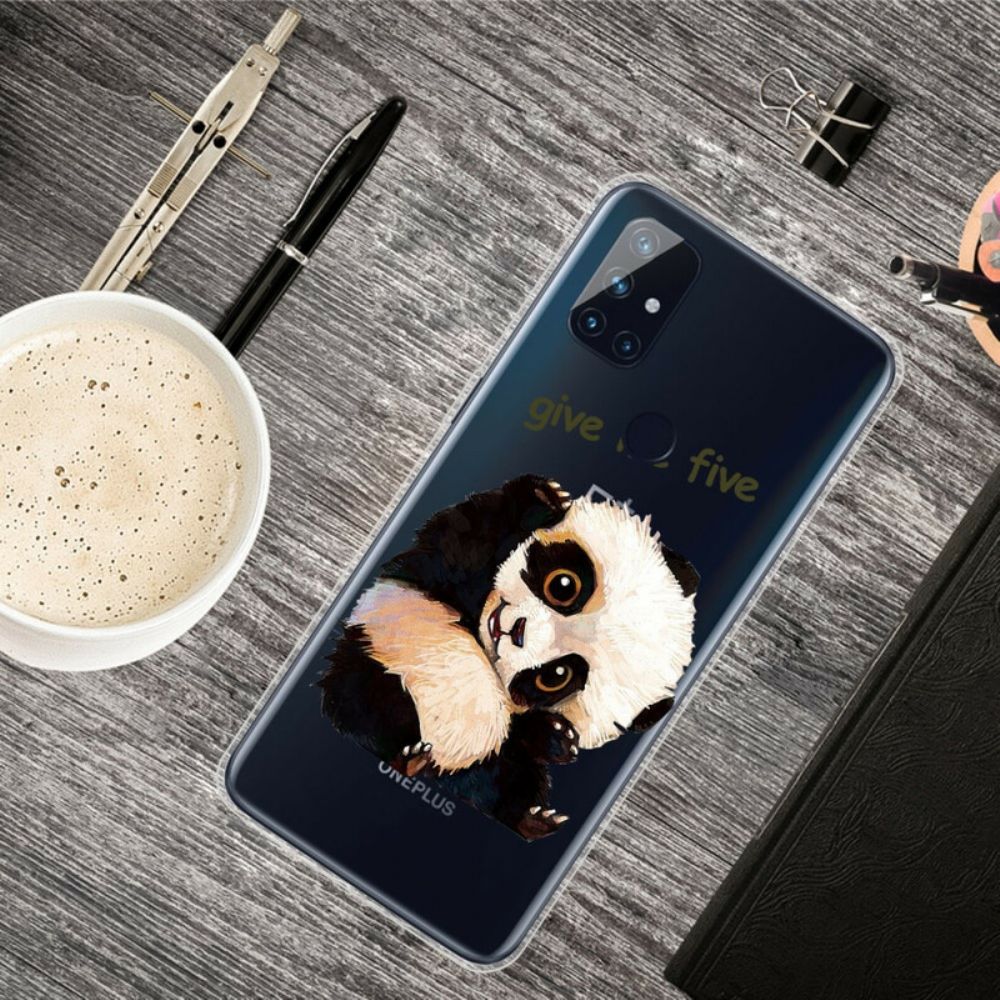 Handyhülle Für OnePlus Nord N10 Transparenter Panda Gib Mir Fünf