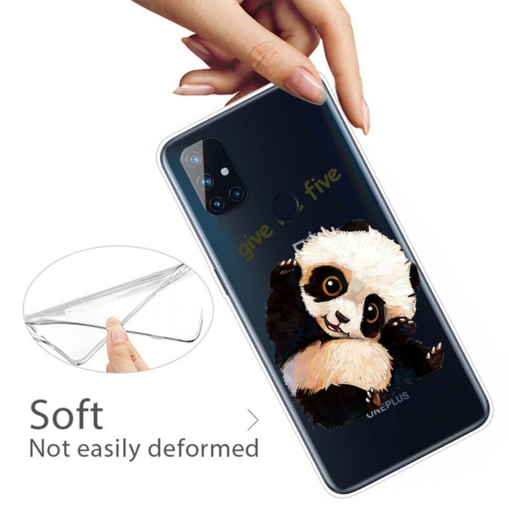 Handyhülle Für OnePlus Nord N10 Transparenter Panda Gib Mir Fünf