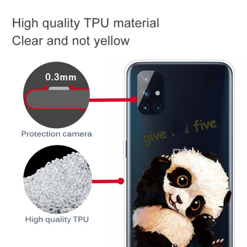 Handyhülle Für OnePlus Nord N10 Transparenter Panda Gib Mir Fünf