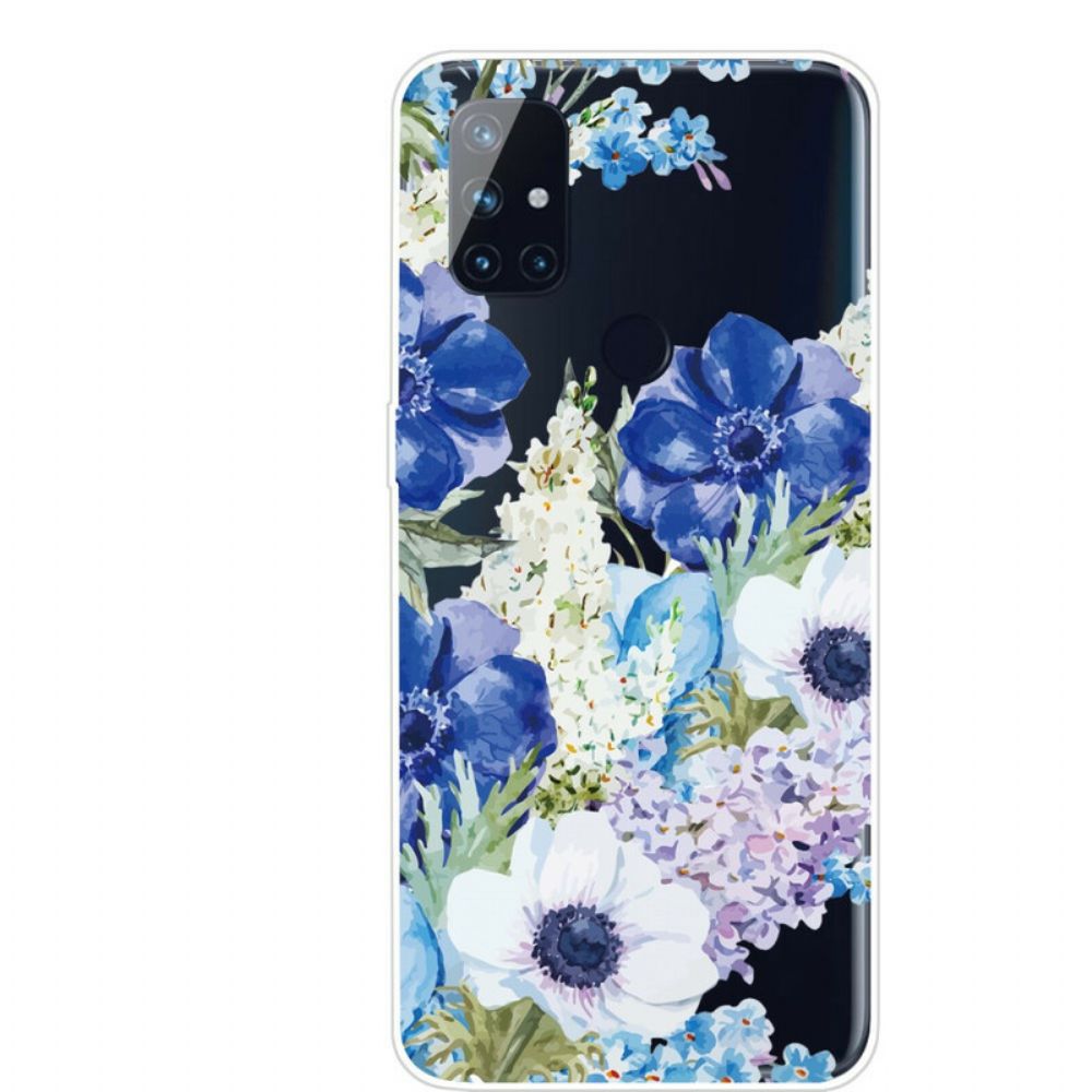 Hülle Für OnePlus Nord N10 Aquarellblaue Blumen Nahtlos