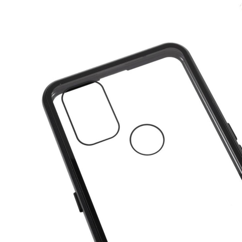 Hülle Für OnePlus Nord N10 Zwei Seiten Magnetisch Gehärtetes Glas Und Metall