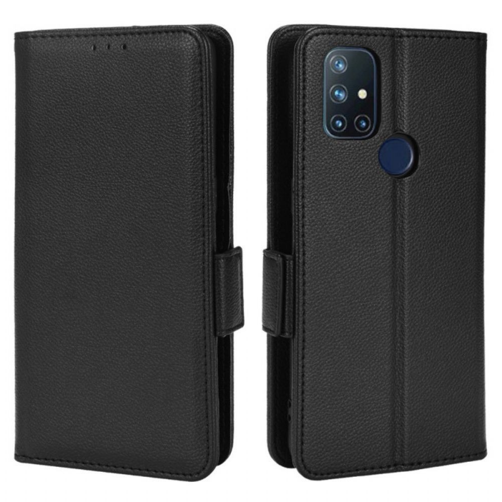 Lederhüllen Für OnePlus Nord N10 Flip Case Doppelte Neue Farbklappe