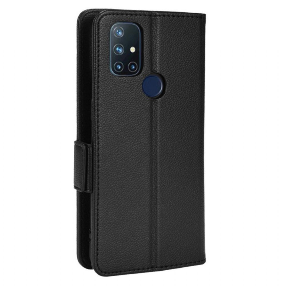 Lederhüllen Für OnePlus Nord N10 Flip Case Doppelte Neue Farbklappe