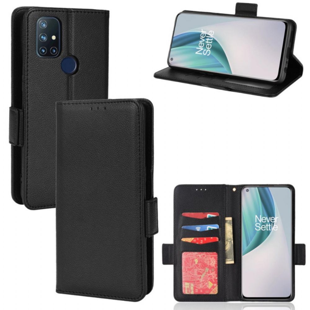 Lederhüllen Für OnePlus Nord N10 Flip Case Doppelte Neue Farbklappe