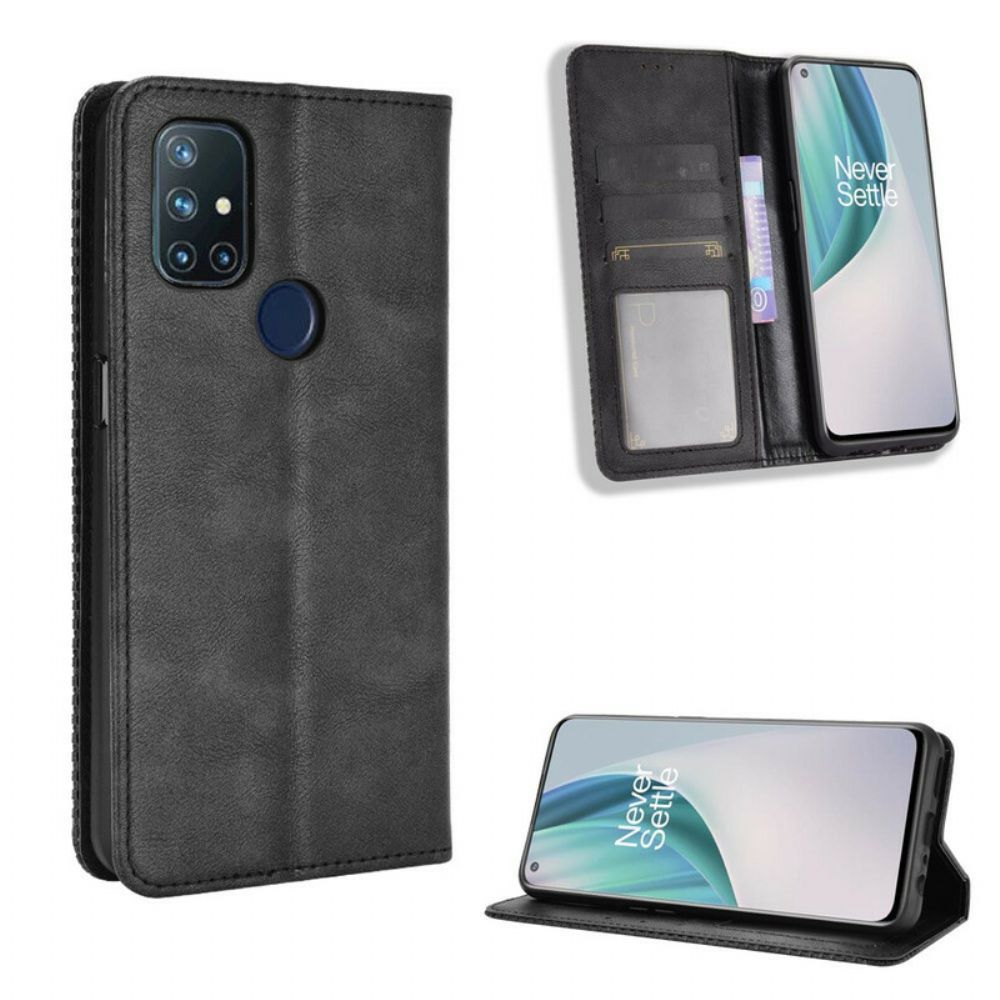 Schutzhülle Für OnePlus Nord N10 Flip Case Gestylter Vintage-leder-effekt