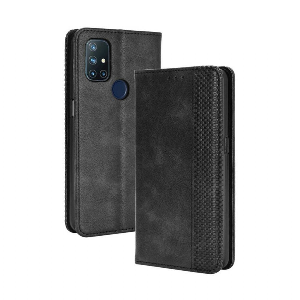 Schutzhülle Für OnePlus Nord N10 Flip Case Gestylter Vintage-leder-effekt