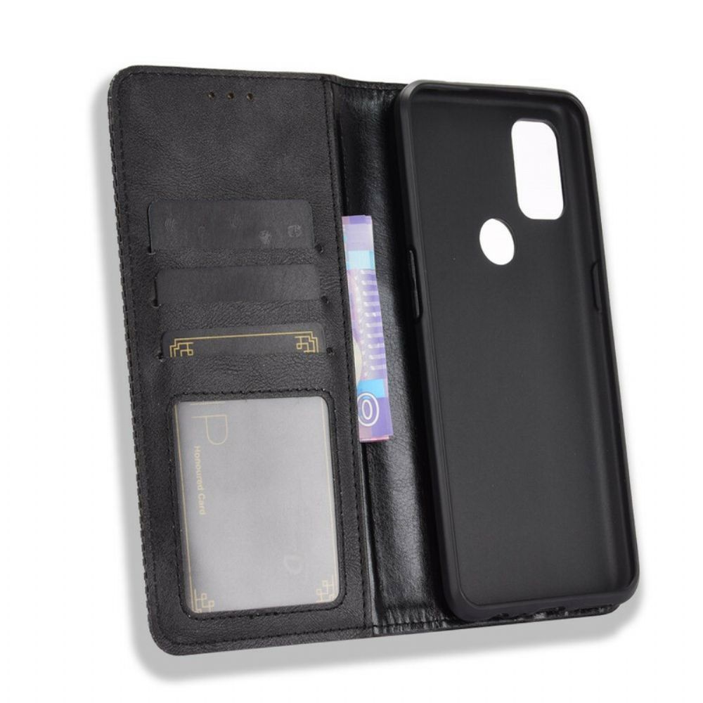 Schutzhülle Für OnePlus Nord N10 Flip Case Gestylter Vintage-leder-effekt