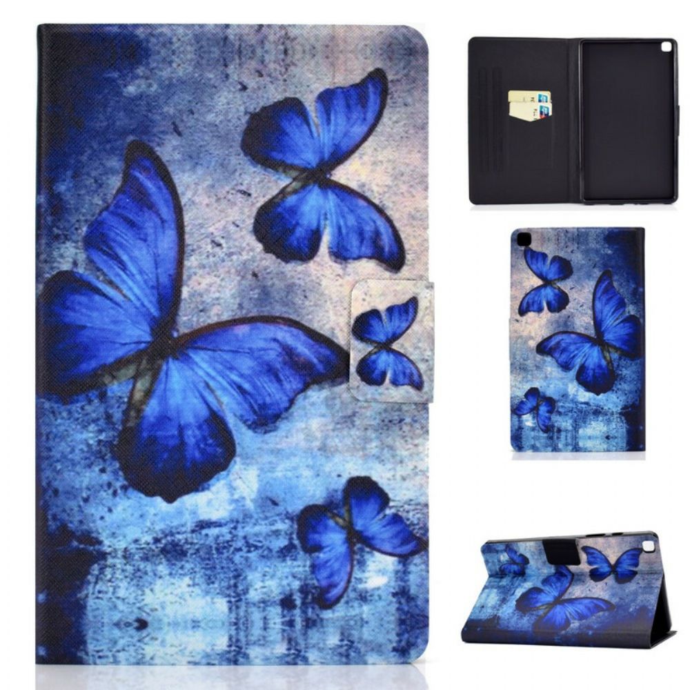 Flip Case Für Samsung Galaxy Tab A 8" (2024) Blaue Schmetterlinge