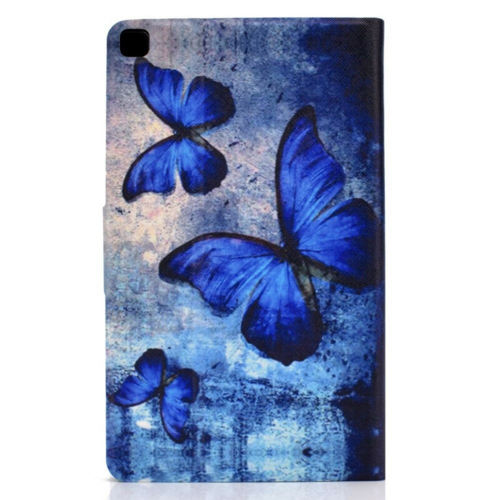 Flip Case Für Samsung Galaxy Tab A 8" (2024) Blaue Schmetterlinge