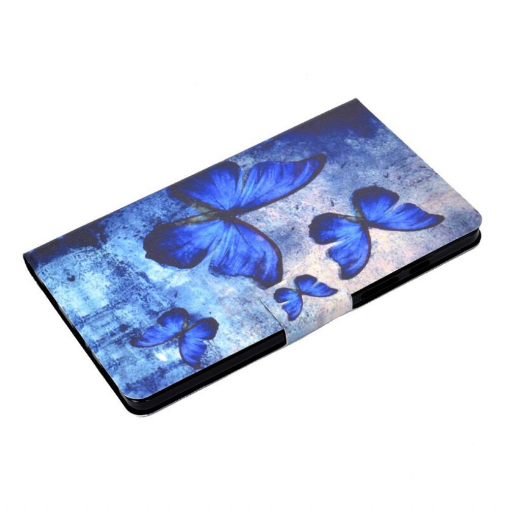 Flip Case Für Samsung Galaxy Tab A 8" (2024) Blaue Schmetterlinge