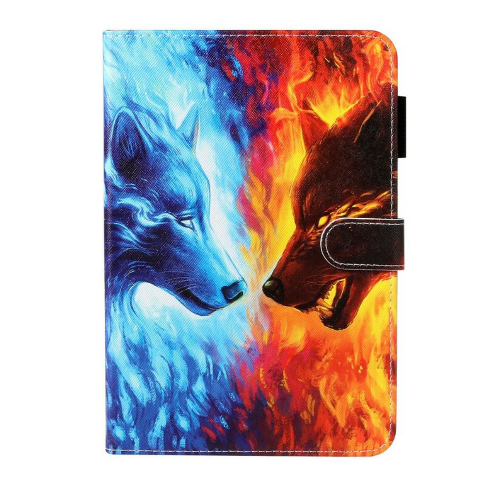 Flip Case Für Samsung Galaxy Tab A 8" (2024) Feuer- Und Eiswolf