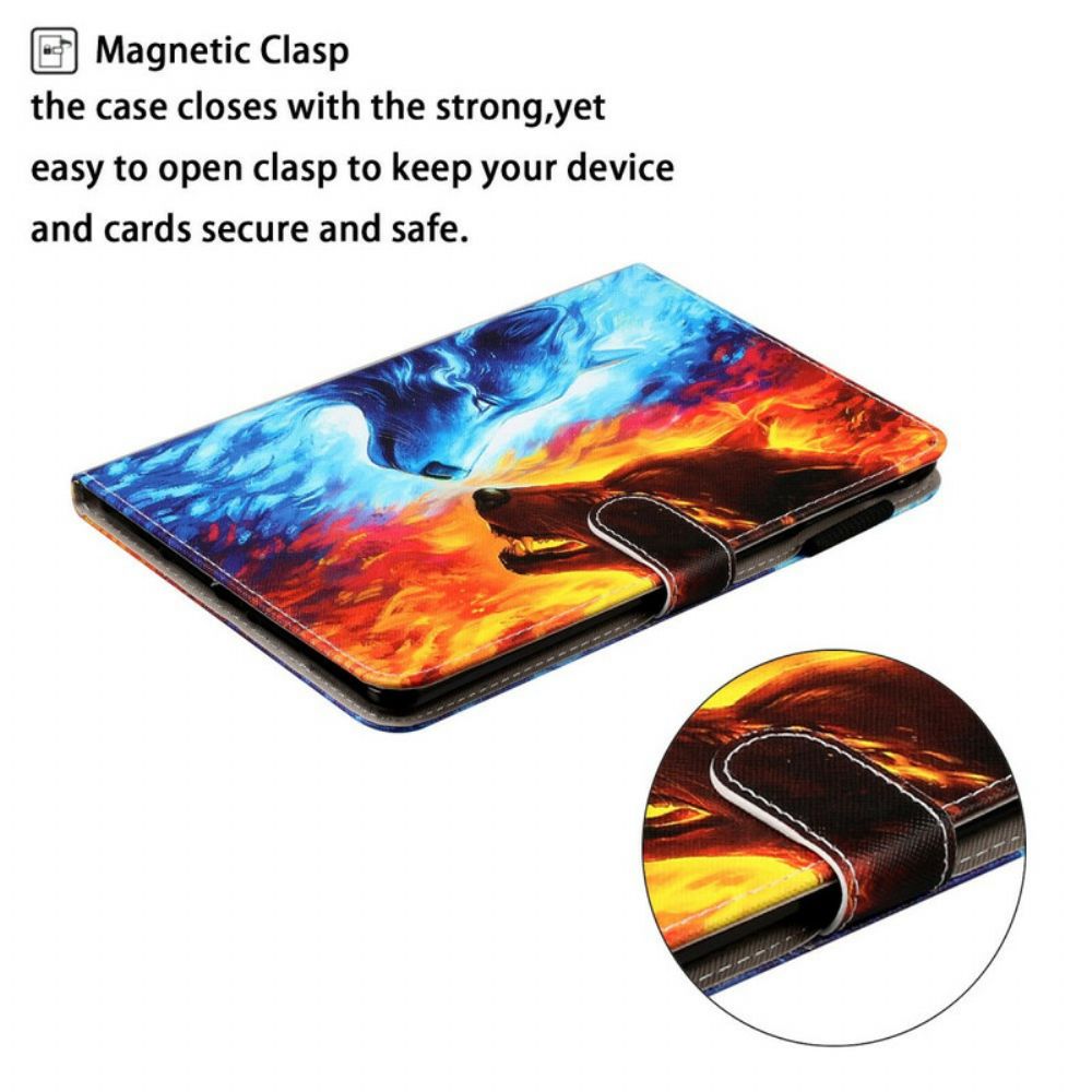 Flip Case Für Samsung Galaxy Tab A 8" (2024) Feuer- Und Eiswolf