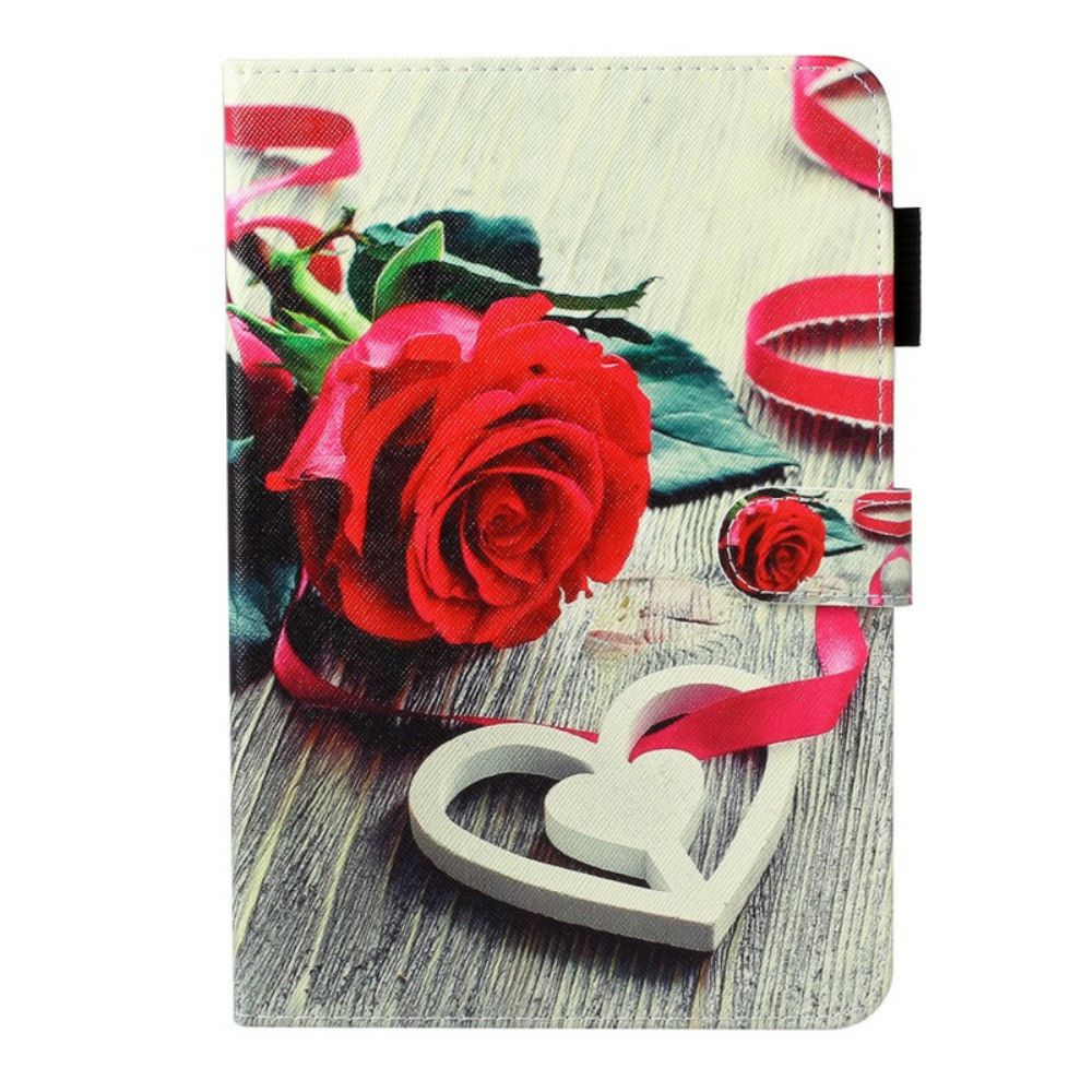 Flip Case Für Samsung Galaxy Tab A 8" (2024) Rote Rose