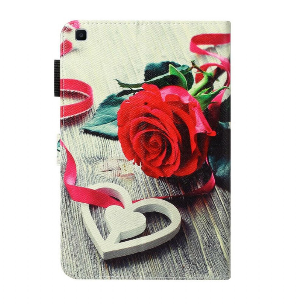 Flip Case Für Samsung Galaxy Tab A 8" (2024) Rote Rose