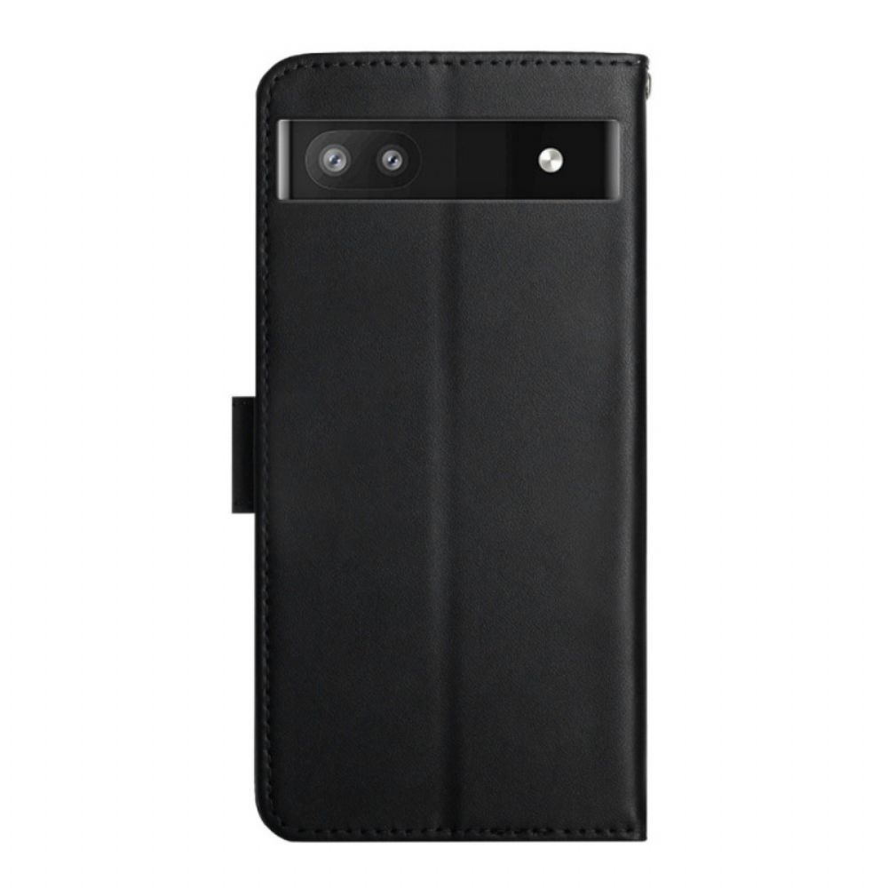 Flip Case Für Google Pixel 6A Echtes Nappaleder