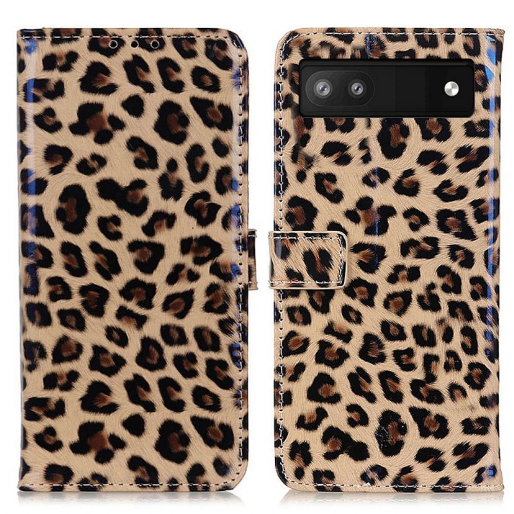 Flip Case Für Google Pixel 6A Leoparden-skin-stil