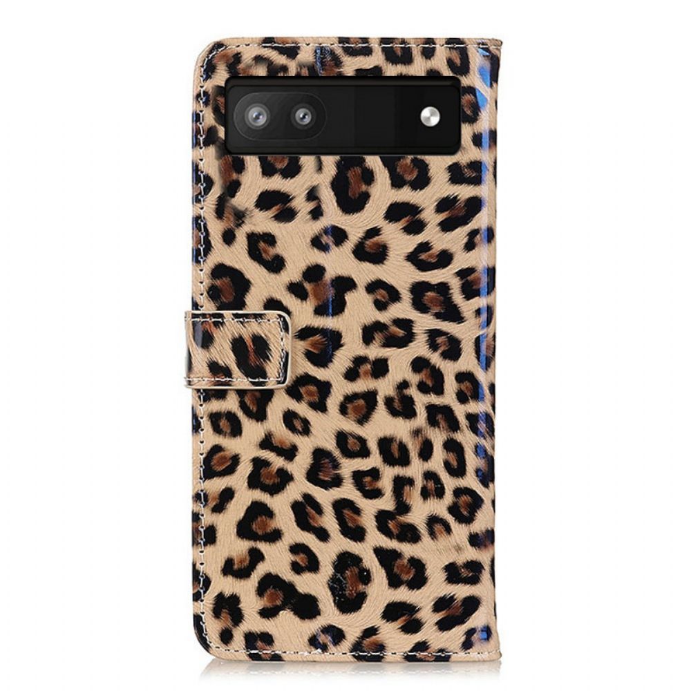 Flip Case Für Google Pixel 6A Leoparden-skin-stil