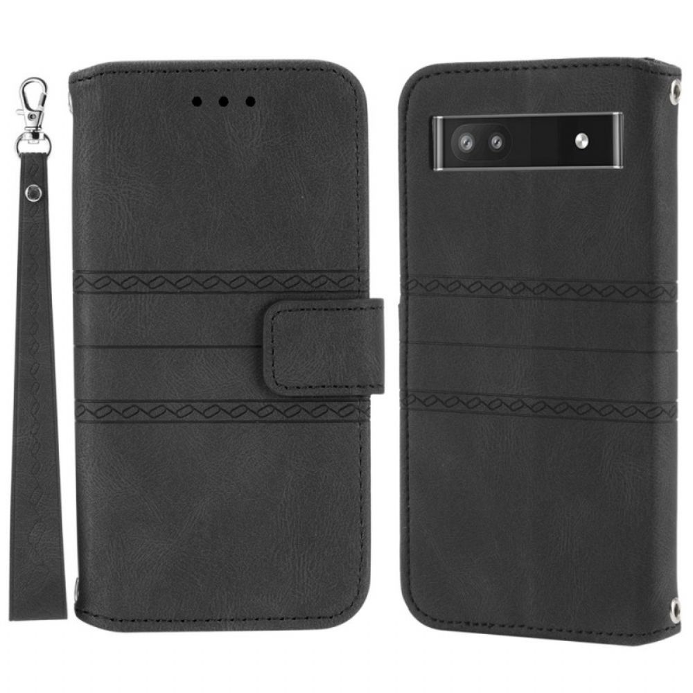 Flip Case Für Google Pixel 6A Lockig Und Riemen