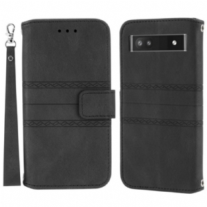 Flip Case Für Google Pixel 6A Lockig Und Riemen