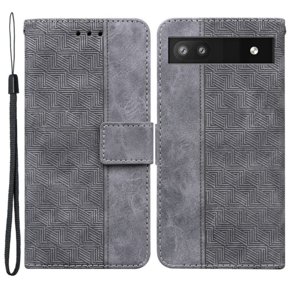 Flip Case Für Google Pixel 6A Mit Kordel Tanga Gewebte Serie