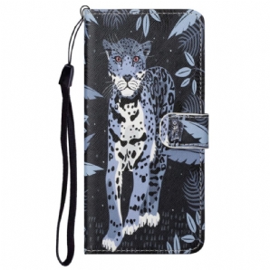 Flip Case Für Google Pixel 6A Mit Kordel Tanga Leopard