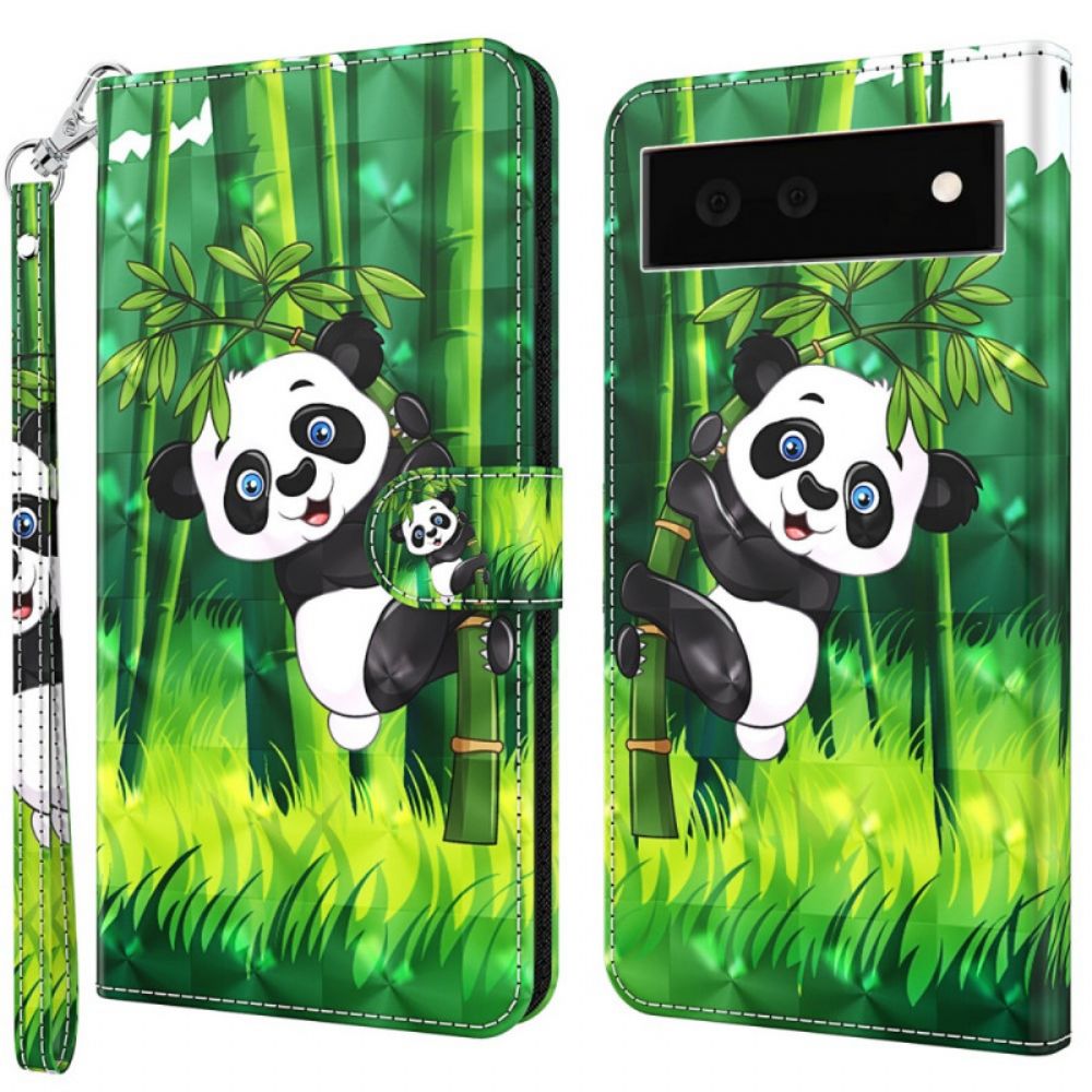 Flip Case Für Google Pixel 6A Mit Kordel Tanga-panda