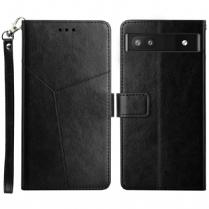 Flip Case Für Google Pixel 6A Mit Kordel Y-riemen-design