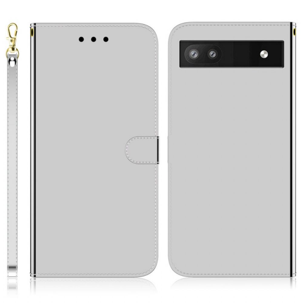 Flip Case Für Google Pixel 6A Spiegel Mit Kunstlederbezug