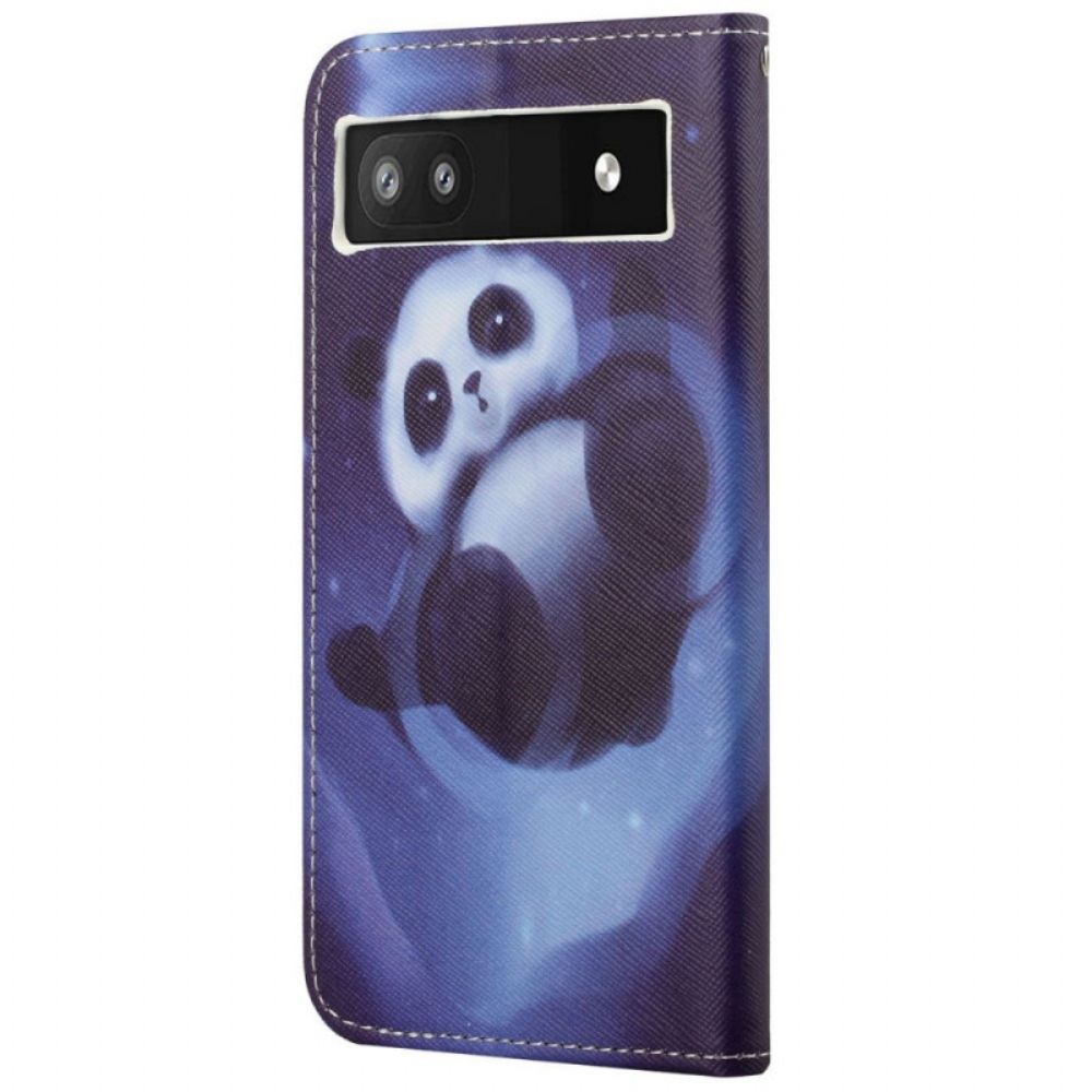 Lederhüllen Für Google Pixel 6A Mit Kordel Tanga Space Panda