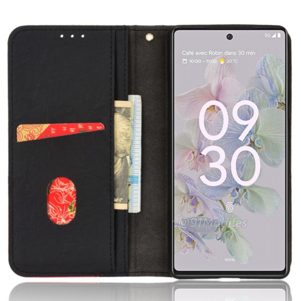 Schutzhülle Für Google Pixel 6A Flip Case Farbe Zweifarbig