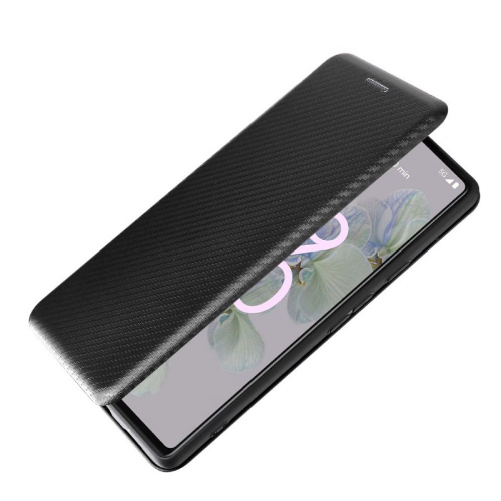 Schutzhülle Für Google Pixel 6A Flip Case Farbiges Karbon-silikon