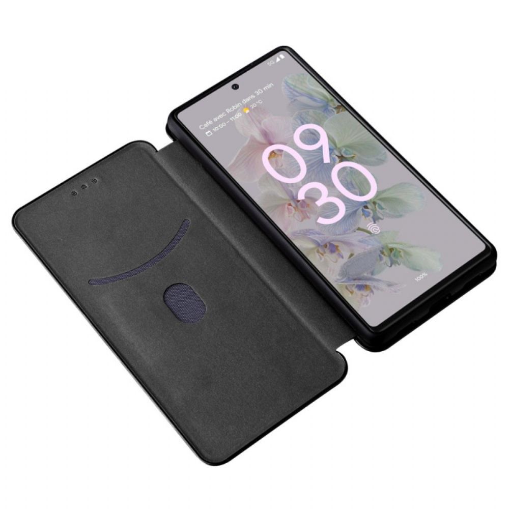 Schutzhülle Für Google Pixel 6A Flip Case Farbiges Karbon-silikon