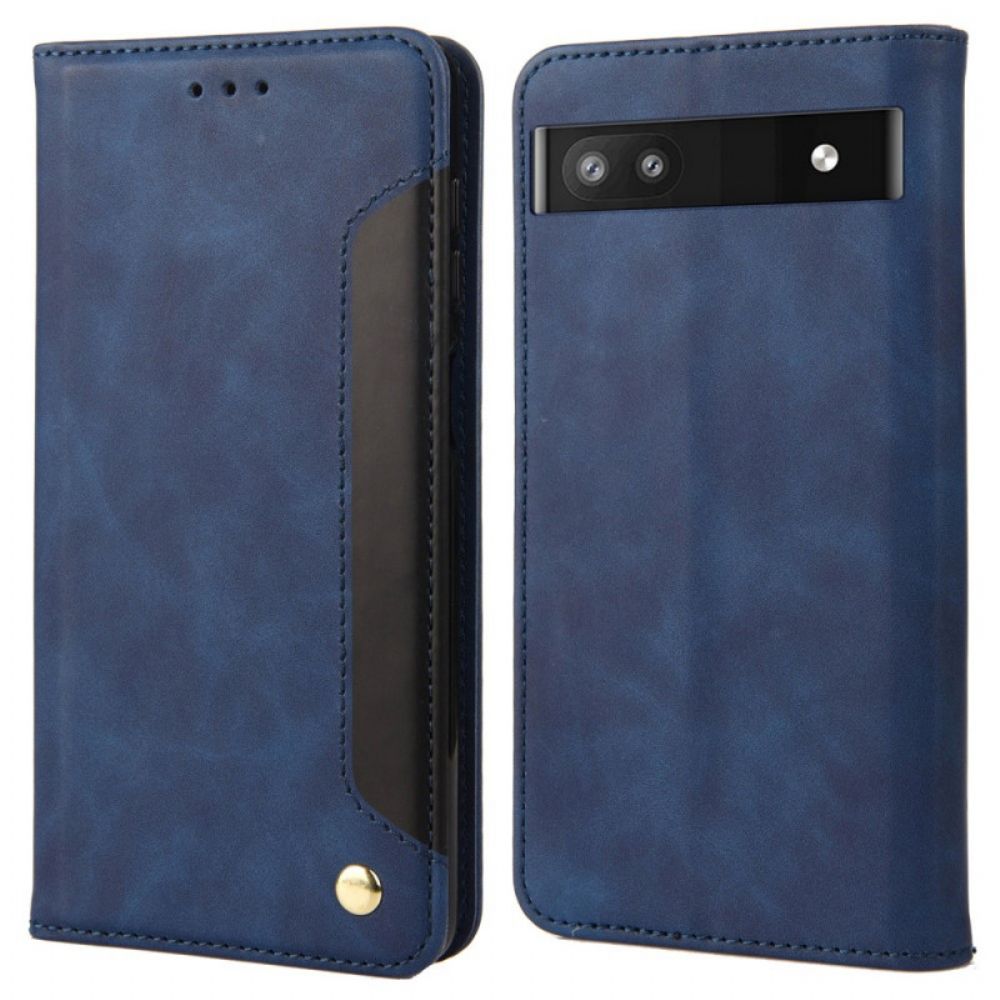 Schutzhülle Für Google Pixel 6A Flip Case Zweifarbige Signatur