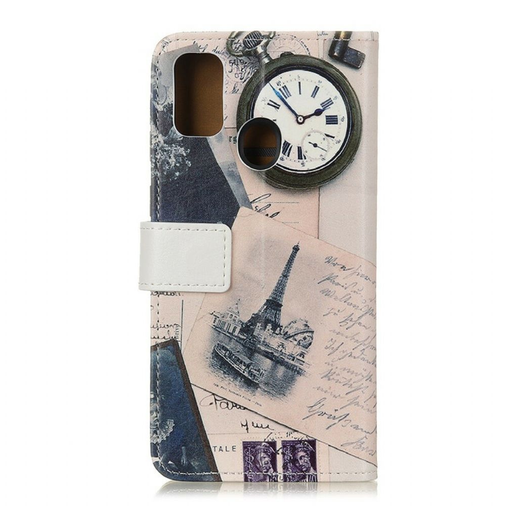 Flip Case Für OnePlus Nord N100 Eiffelturm Des Dichters