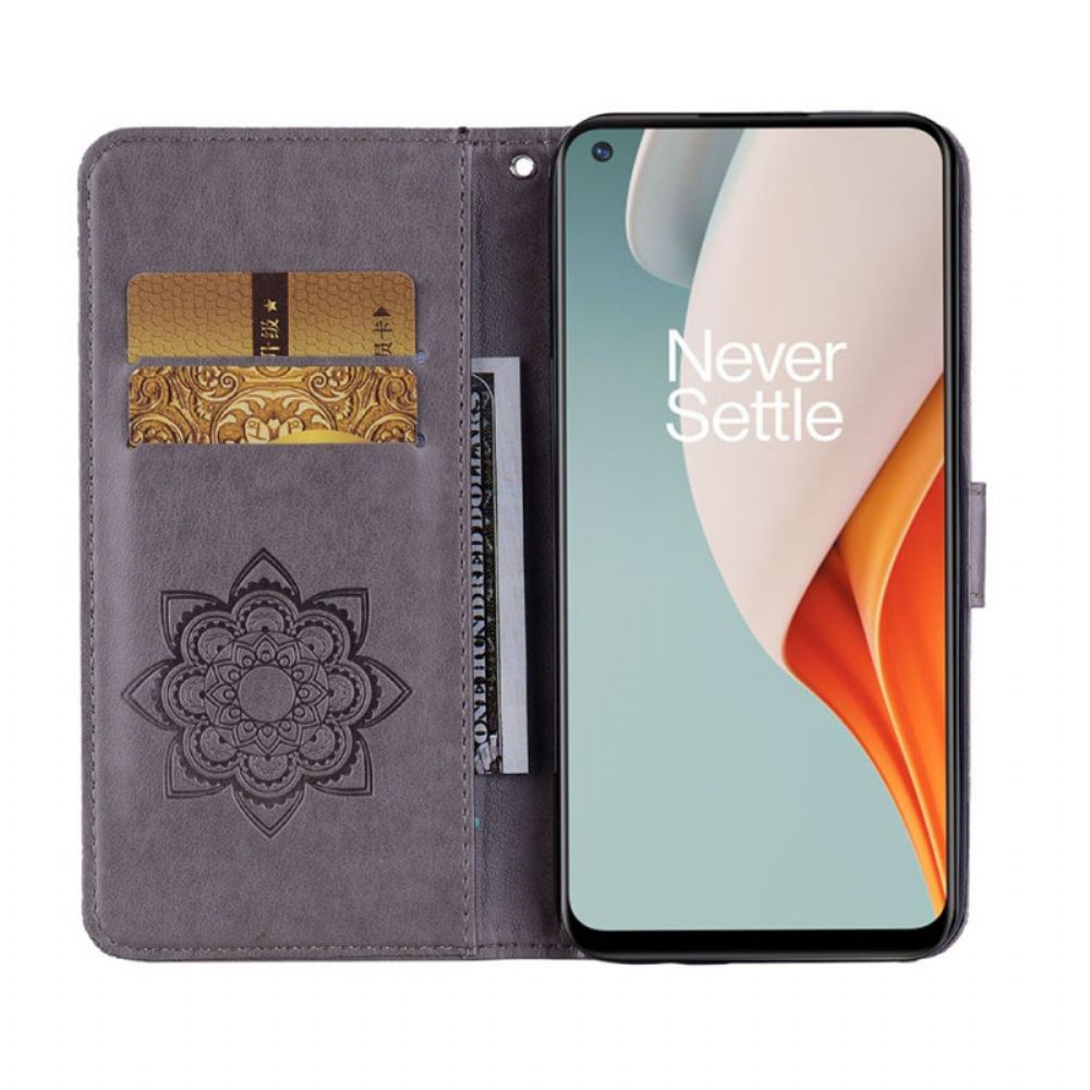 Flip Case Für OnePlus Nord N100 Eulen-mandala Und Anhänger