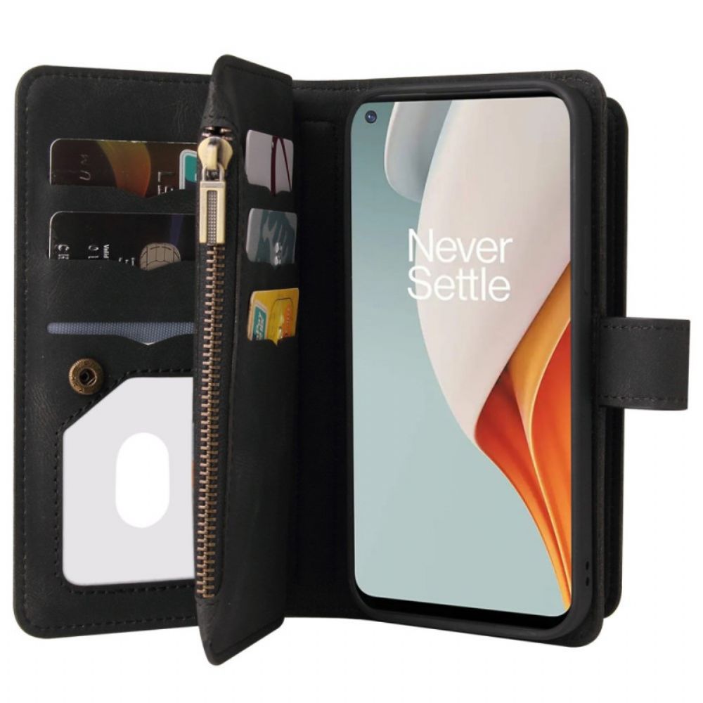 Flip Case Für OnePlus Nord N100 Multifunktions- Und Kartenhalter