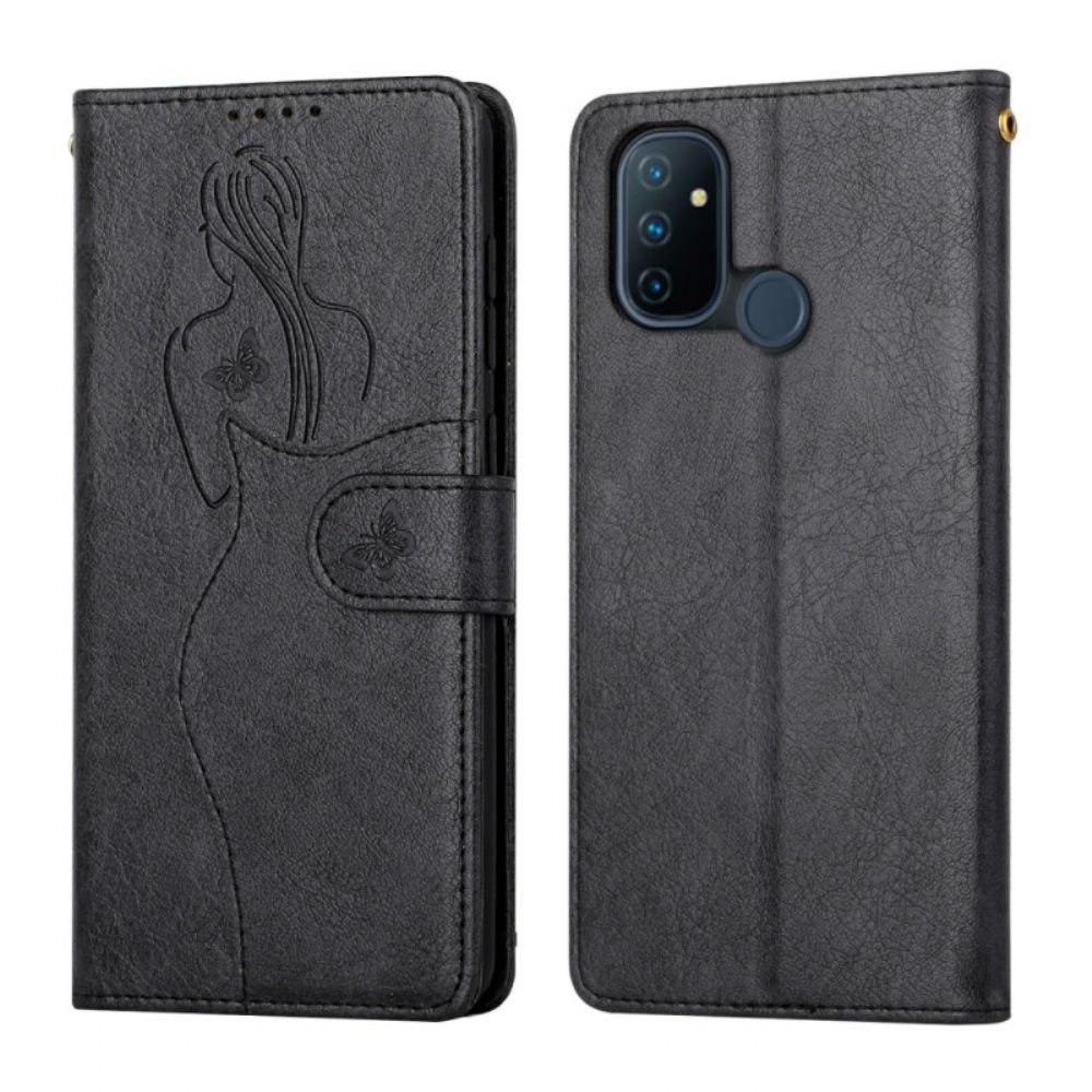 Flip Case Für OnePlus Nord N100 Silhouette Aus Kunstleder