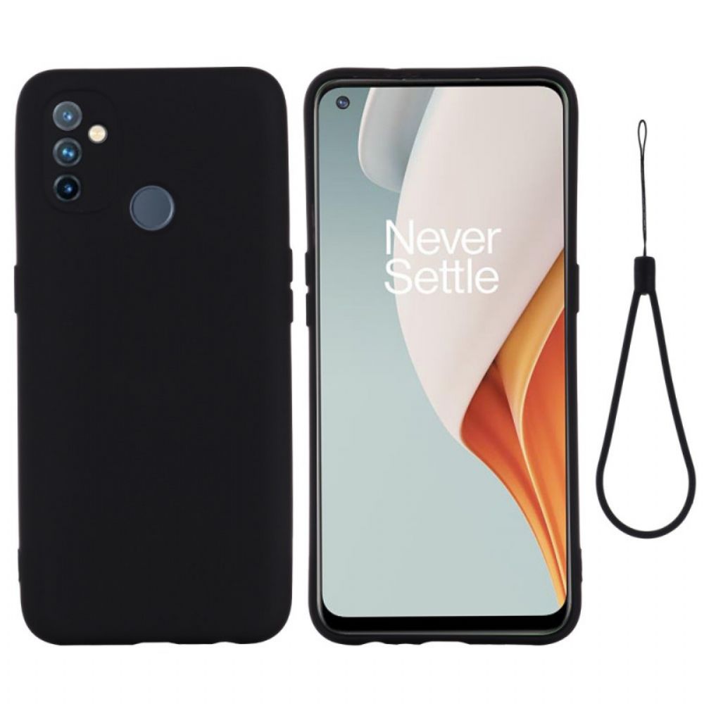 Handyhülle Für OnePlus Nord N100 Flüssigsilikon Mit Lanyard