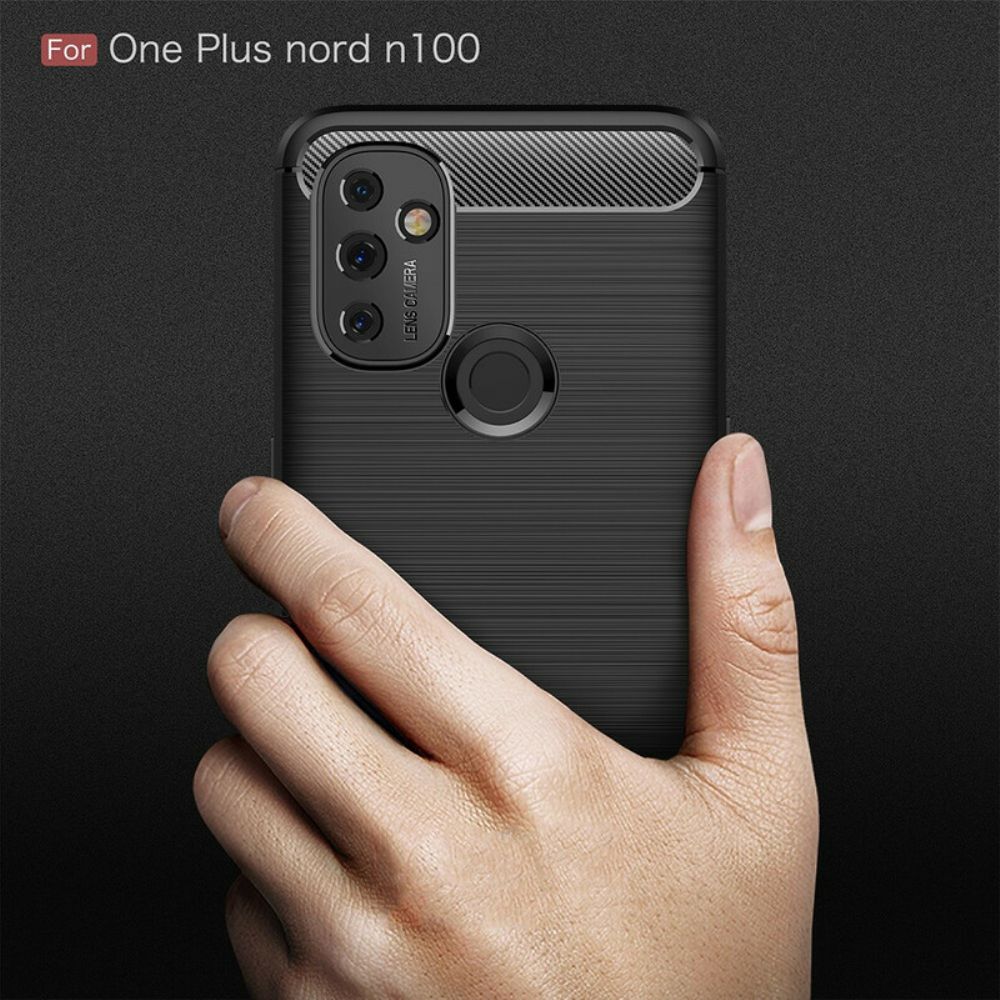 Hülle Für OnePlus Nord N100 Gebürstete Kohlefaser