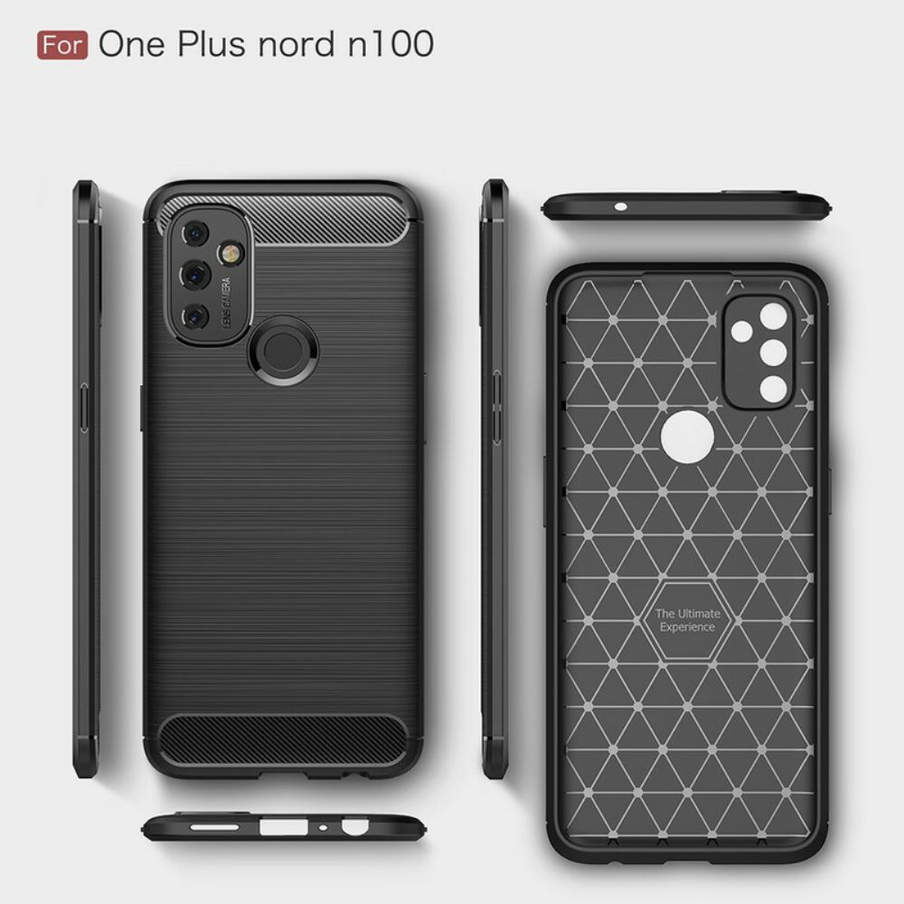 Hülle Für OnePlus Nord N100 Gebürstete Kohlefaser