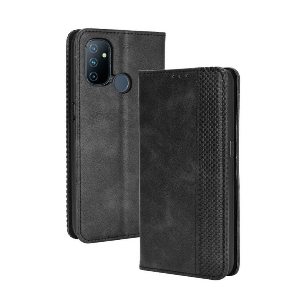 Schutzhülle Für OnePlus Nord N100 Flip Case Gestylter Vintage-leder-effekt