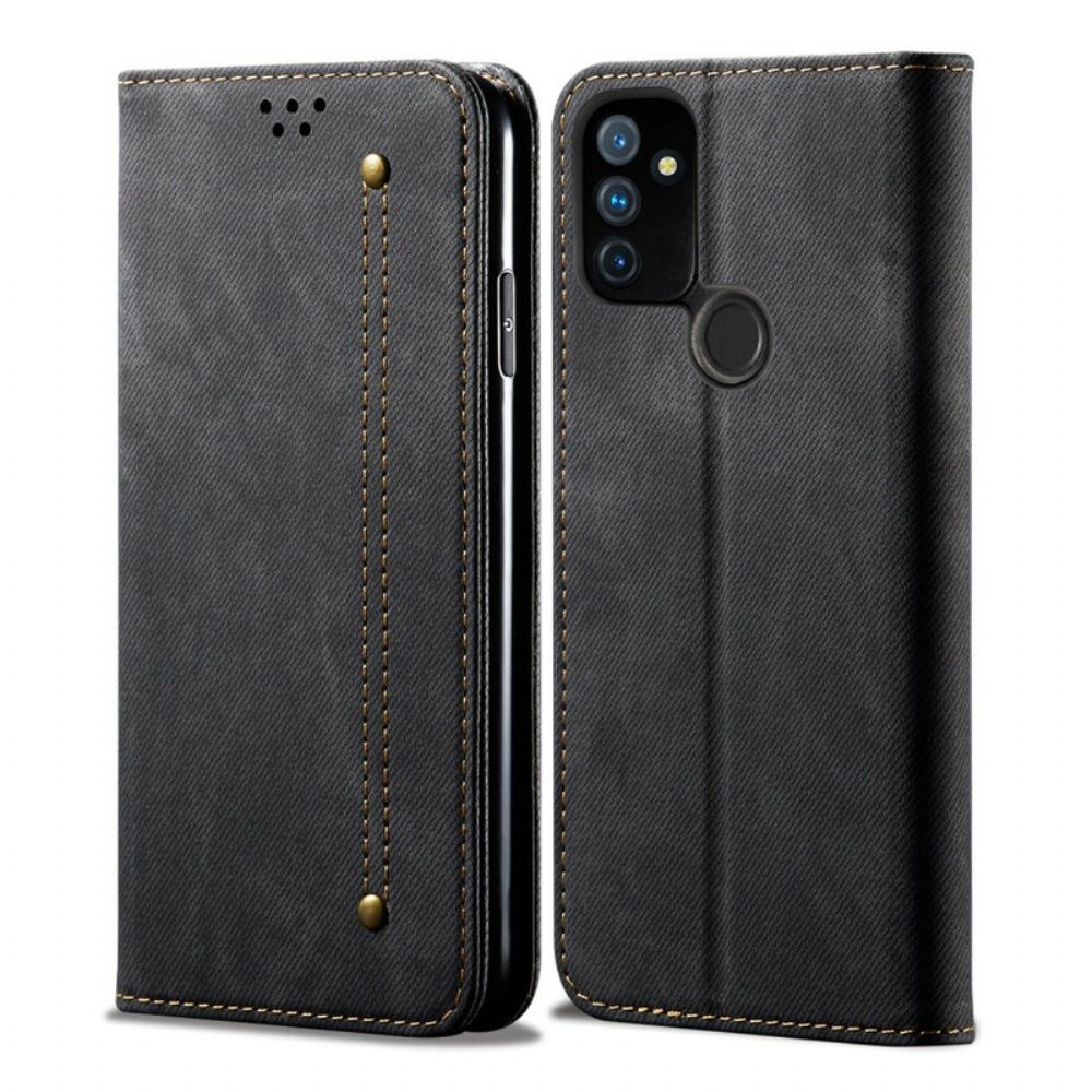 Schutzhülle Für OnePlus Nord N100 Flip Case Jeans-textur Aus Lederimitat