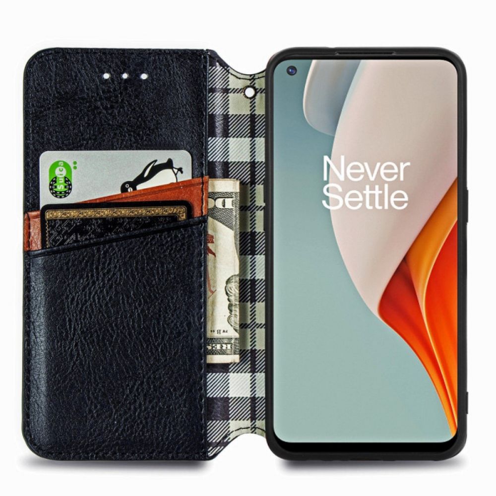 Schutzhülle Für OnePlus Nord N100 Flip Case Rautenstruktur