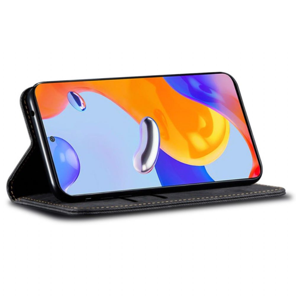 Flip Case Für Xiaomi Redmi Note 13 Pro Plus 5g Jeansstoff