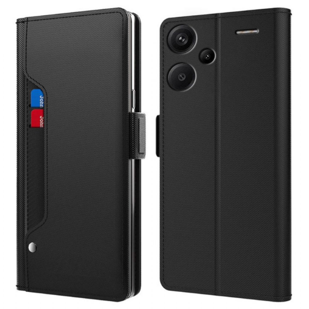 Lederhüllen Für Xiaomi Redmi Note 13 Pro Plus 5g Spiegel Und Vorderer Kartenhalter