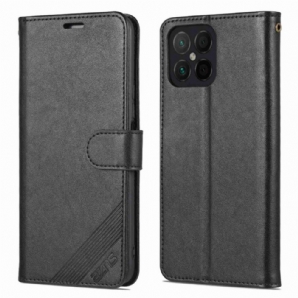 Flip Case Für Honor X8 Azns Ledereffekt