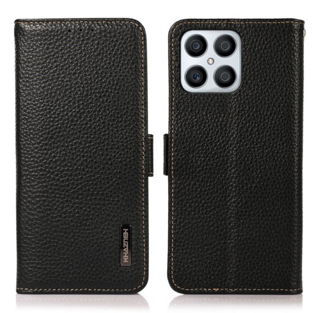 Flip Case Für Honor X8 Echtes Litschi-leder Khazneh Rfid