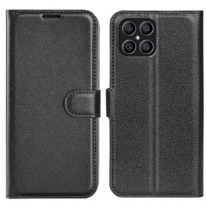 Flip Case Für Honor X8 Klassischer Litschi-leder-effekt