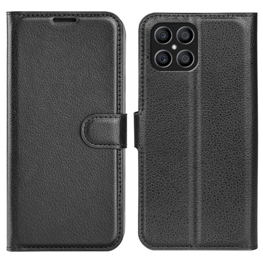 Flip Case Für Honor X8 Klassischer Litschi-leder-effekt